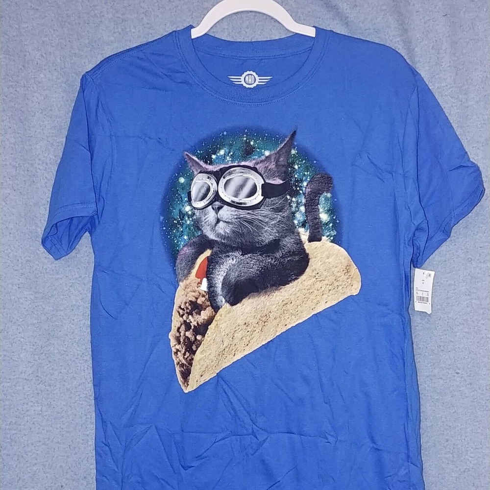 COPY - Cat Pilot Taco Airplane Shirt by Mad engine NEW